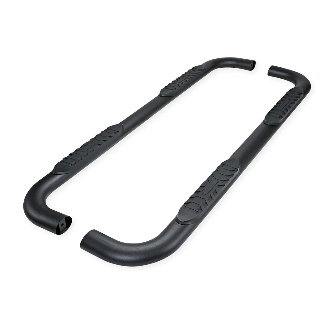 A1012B – TRAILFX Nerf Bar, With Step Pads 4 Inch Oval Bent Titanium Black Mild Steel With Welded End Caps Rocker Pane...